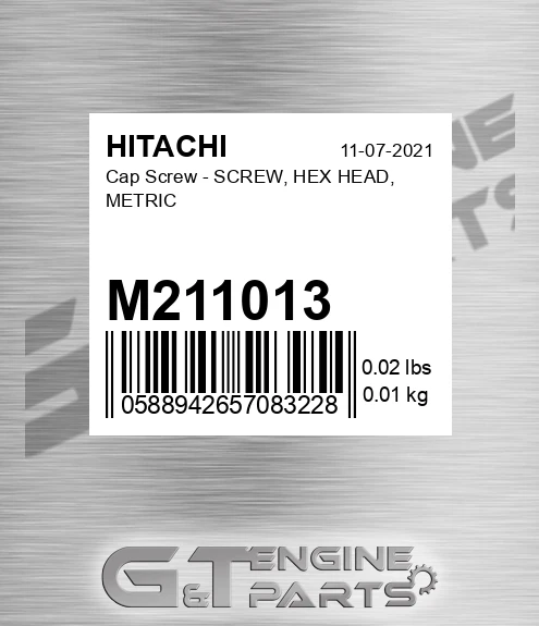M211013 Cap Screw - SCREW, HEX HEAD, METRIC