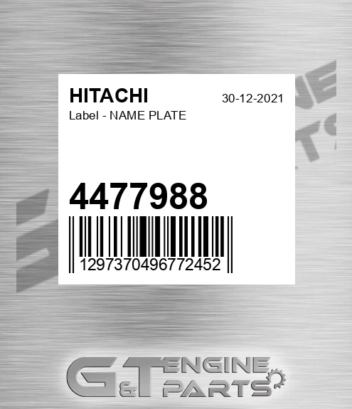 4477988 Label - NAME PLATE