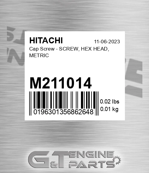 M211014 Cap Screw - SCREW, HEX HEAD, METRIC