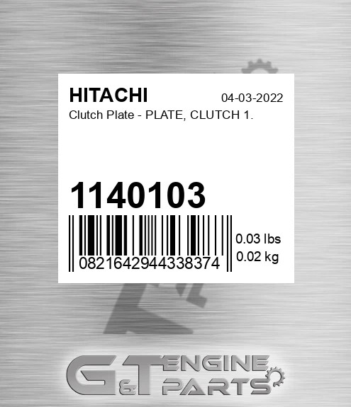 1140103 Clutch Plate - PLATE, CLUTCH 1.