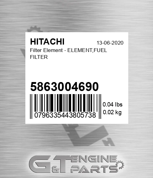 5863004690 Filter Element - ELEMENT,FUEL FILTER