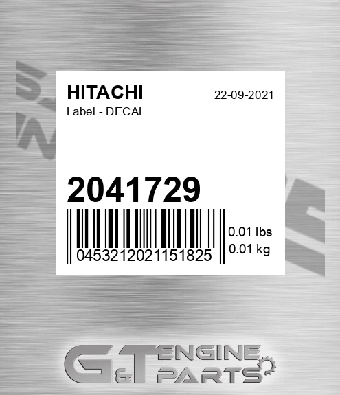 2041729 Label - DECAL
