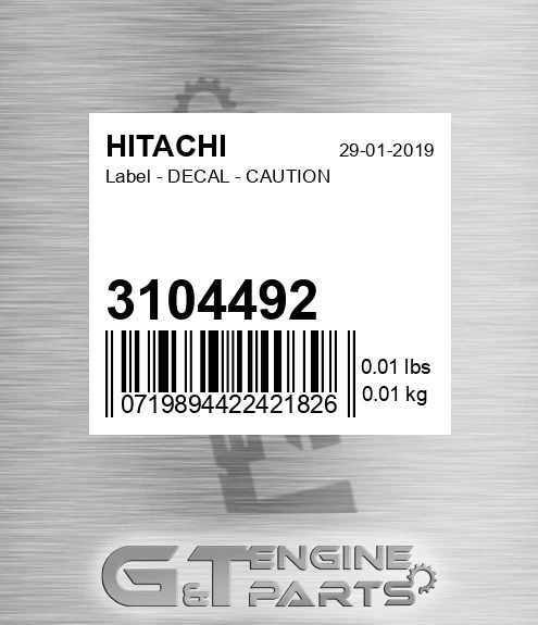 3104492 Label - DECAL - CAUTION