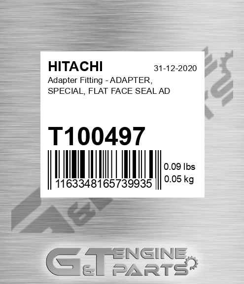 T100497 Adapter Fitting - ADAPTER, SPECIAL, FLAT FACE SEAL AD