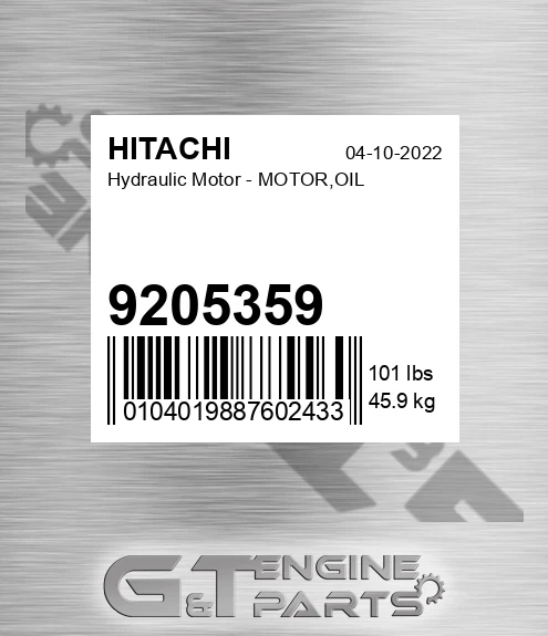 9205359 Hydraulic Motor - MOTOR,OIL