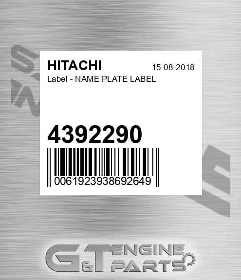 4392290 Label - NAME PLATE LABEL