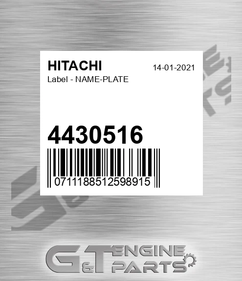 4430516 Label - NAME-PLATE