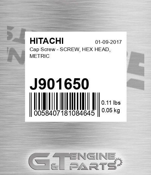 J901650 Cap Screw - SCREW, HEX HEAD, METRIC