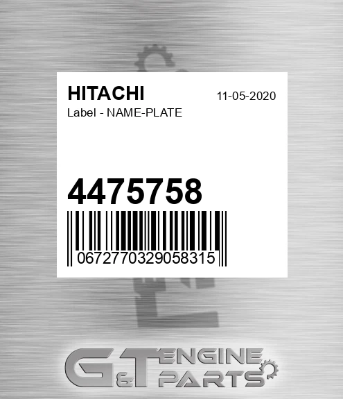 4475758 Label - NAME-PLATE