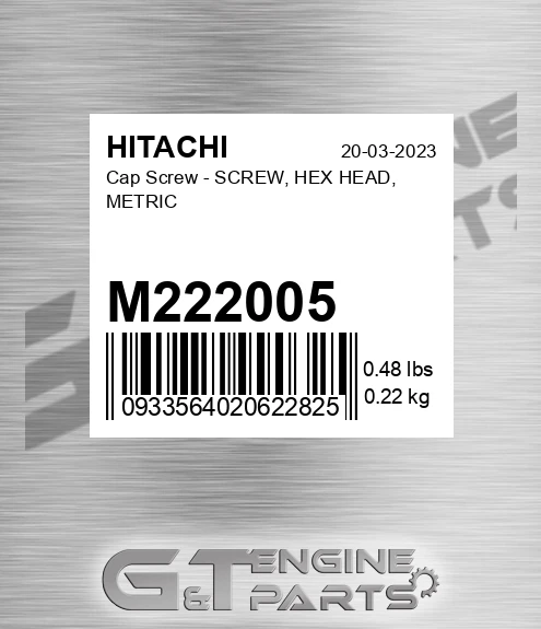 M222005 Cap Screw - SCREW, HEX HEAD, METRIC