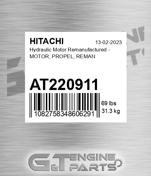 AT220911 Hydraulic Motor Remanufactured - MOTOR, PROPEL, REMAN