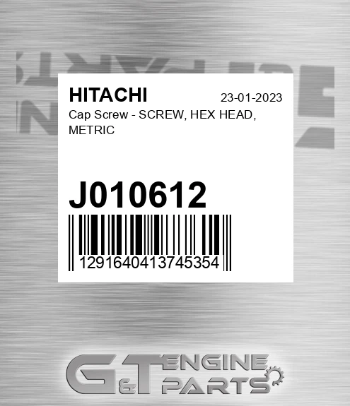 J010612 Cap Screw - SCREW, HEX HEAD, METRIC