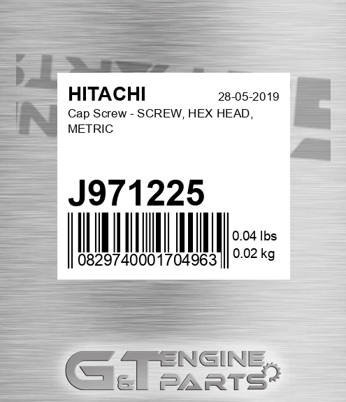 J971225 Cap Screw - SCREW, HEX HEAD, METRIC