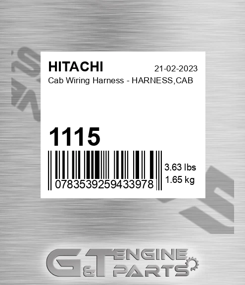 1115 Cab Wiring Harness - HARNESS,CAB