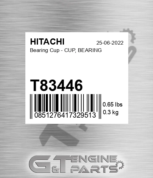 T83446 Bearing Cup - CUP, BEARING