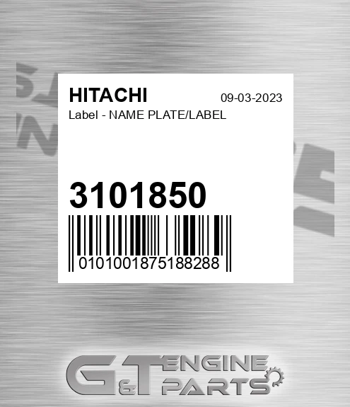 3101850 Label - NAME PLATE/LABEL
