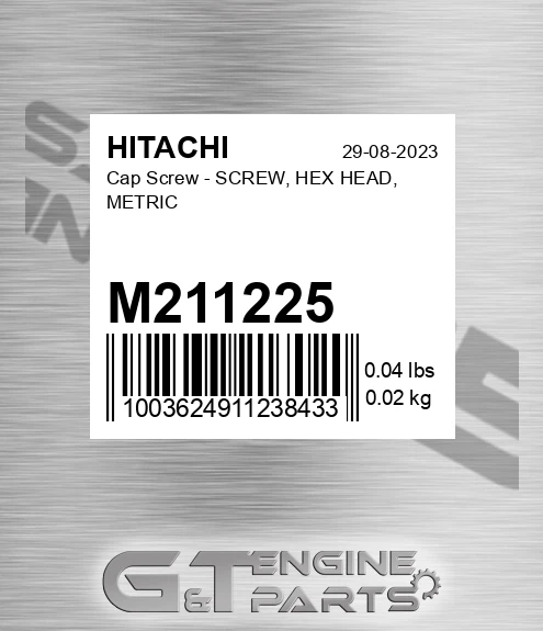 M211225 Cap Screw - SCREW, HEX HEAD, METRIC