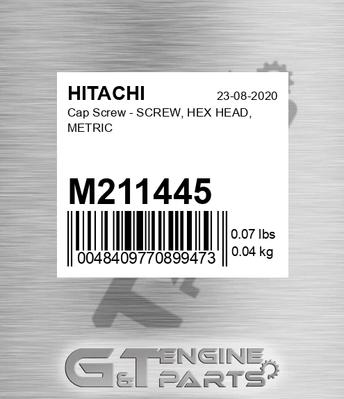 M211445 Cap Screw - SCREW, HEX HEAD, METRIC