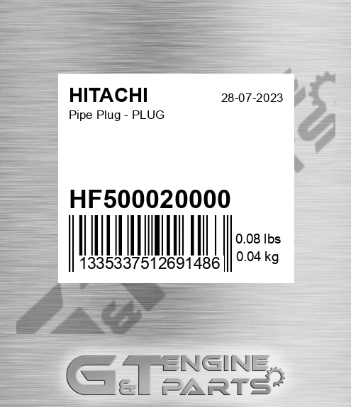 HF500020000 Pipe Plug - PLUG
