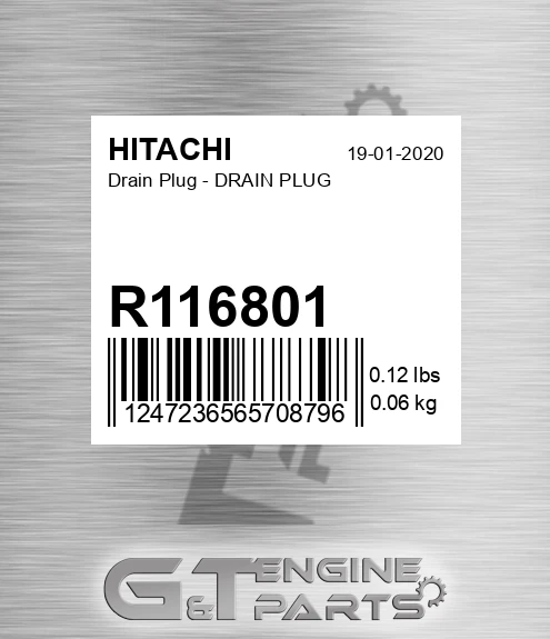 R116801 Drain Plug - DRAIN PLUG