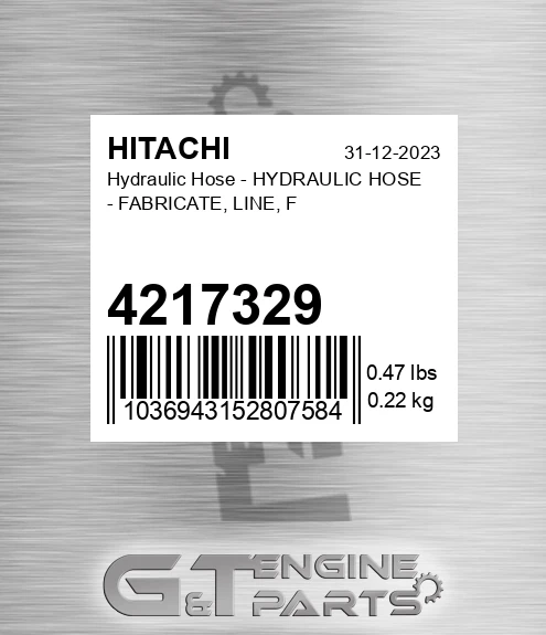 4217329 Hydraulic Hose - HYDRAULIC HOSE - FABRICATE, LINE, F