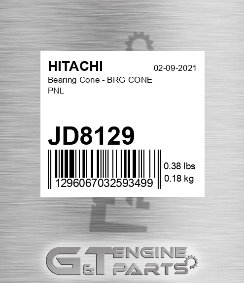 JD8129 Bearing Cone - BRG CONE PNL