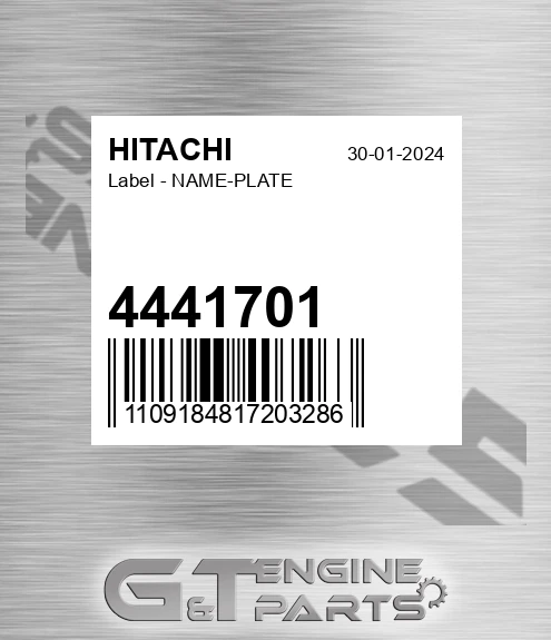 4441701 Label - NAME-PLATE