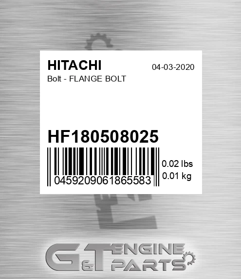 HF180508025 Bolt - FLANGE BOLT