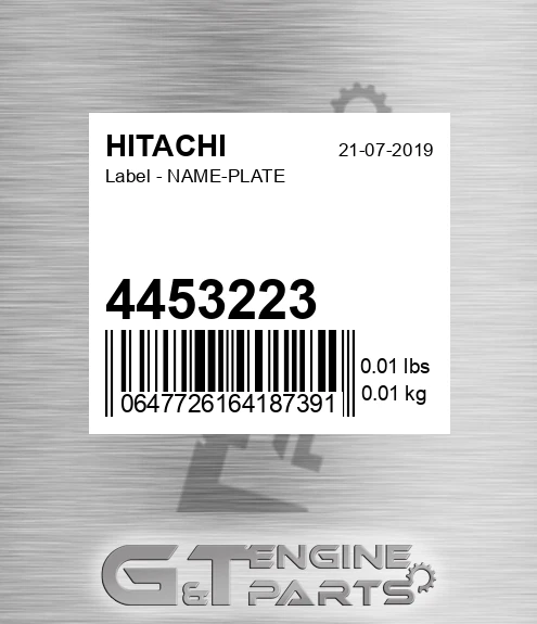 4453223 Label - NAME-PLATE