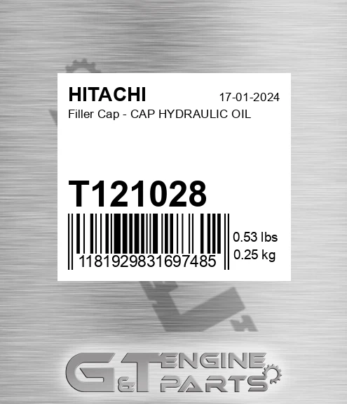 T121028 Filler Cap - CAP HYDRAULIC OIL