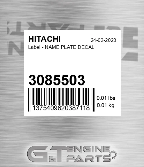 3085503 Label - NAME PLATE DECAL