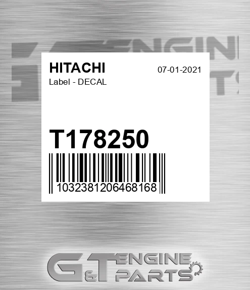 T178250 Label - DECAL
