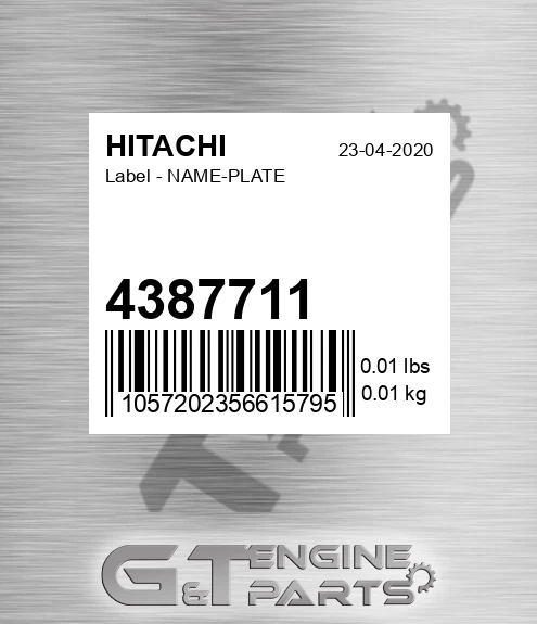 4387711 Label - NAME-PLATE