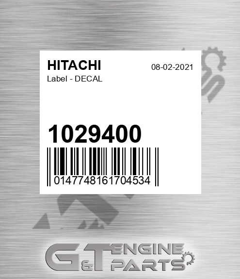 1029400 Label - DECAL