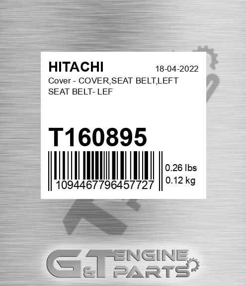 T160895 Cover - COVER,SEAT BELT,LEFT SEAT BELT- LEF