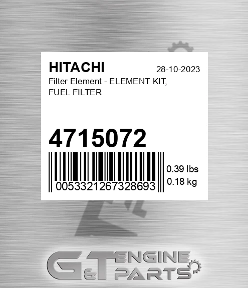 4715072 Filter Element - ELEMENT KIT, FUEL FILTER