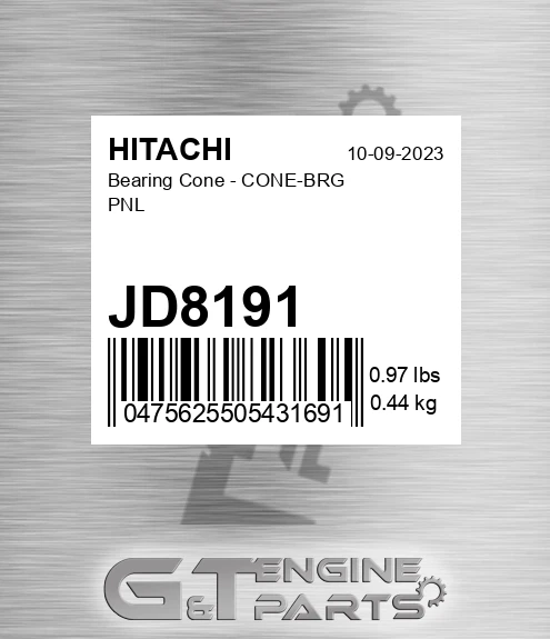 JD8191 Bearing Cone - CONE-BRG PNL