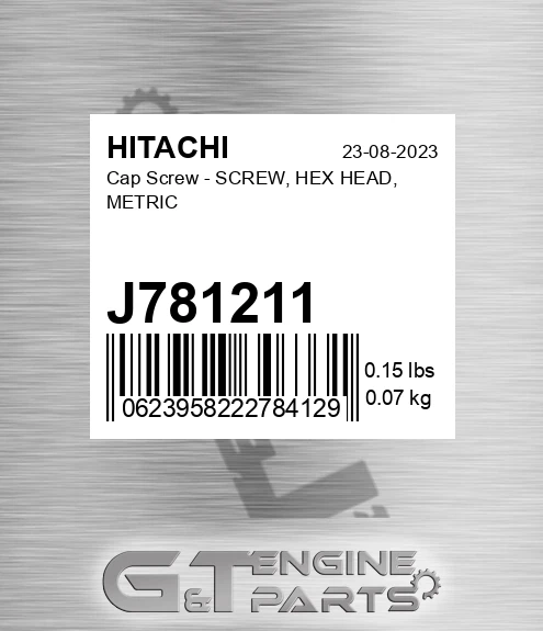 J781211 Cap Screw - SCREW, HEX HEAD, METRIC