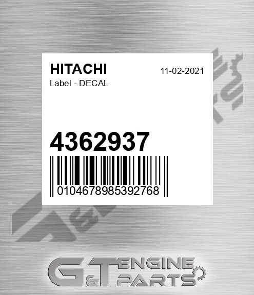 4362937 Label - DECAL