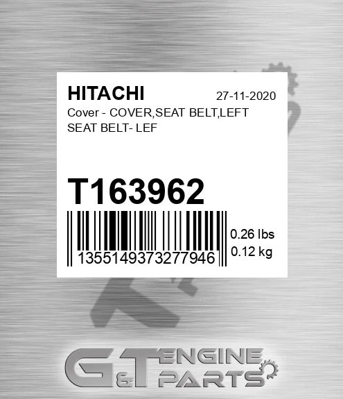 T163962 Cover - COVER,SEAT BELT,LEFT SEAT BELT- LEF