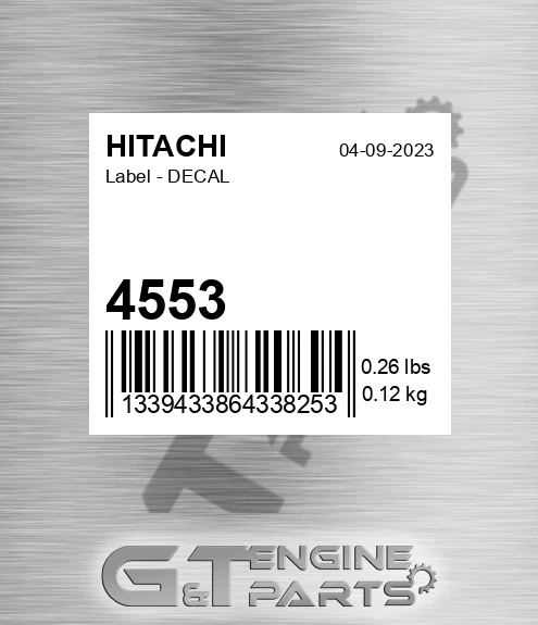 4553 Label - DECAL