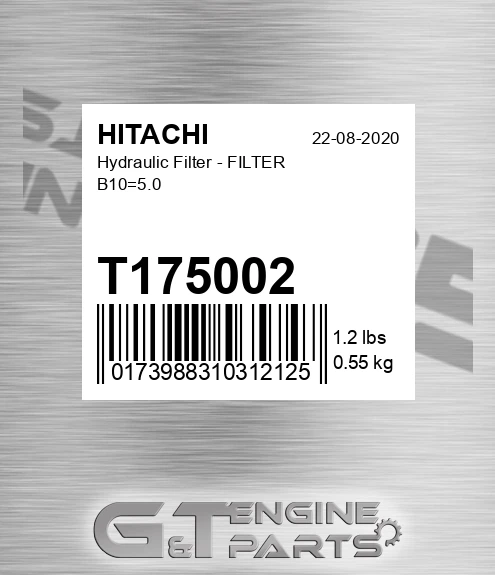 T175002 Hydraulic Filter - FILTER B10=5.0