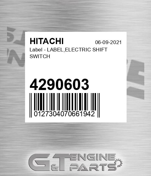 4290603 Label - LABEL,ELECTRIC SHIFT SWITCH