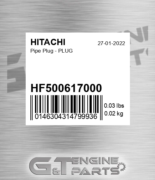 HF500617000 Pipe Plug - PLUG