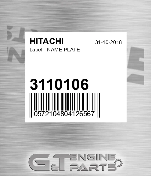 3110106 Label - NAME PLATE
