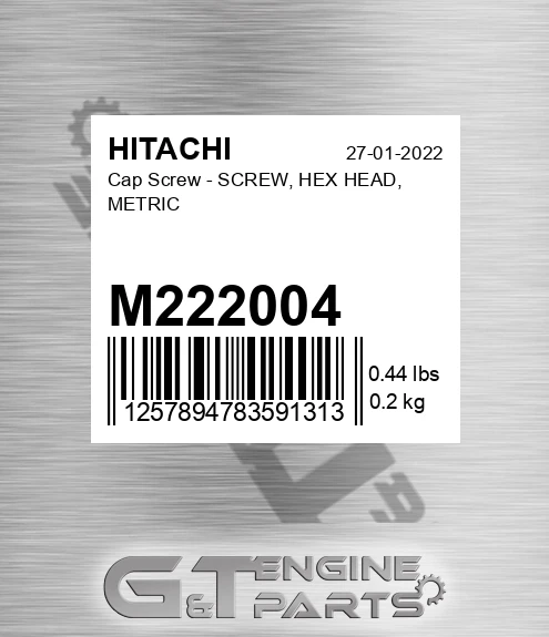 M222004 Cap Screw - SCREW, HEX HEAD, METRIC