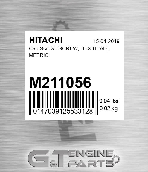 M211056 Cap Screw - SCREW, HEX HEAD, METRIC