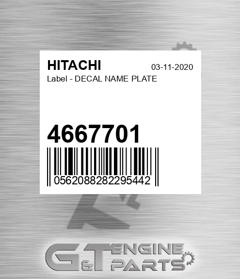 4667701 Label - DECAL NAME PLATE