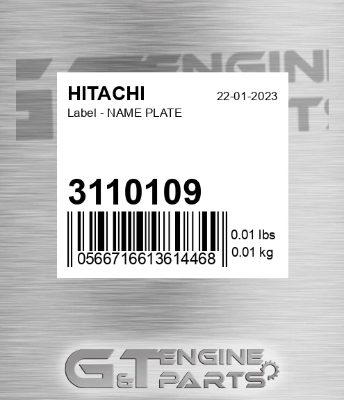 3110109 Label - NAME PLATE