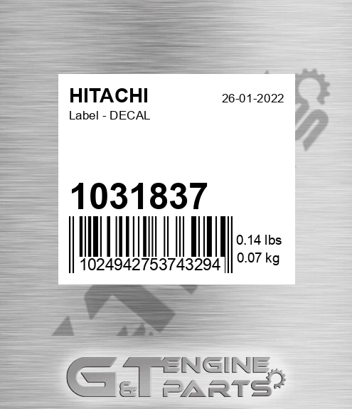 1031837 Label - DECAL